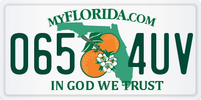 FL license plate 0654UV