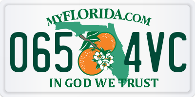 FL license plate 0654VC