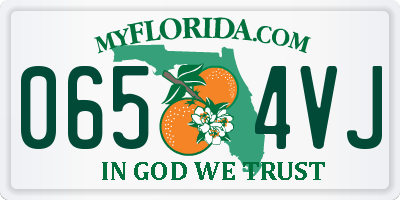 FL license plate 0654VJ