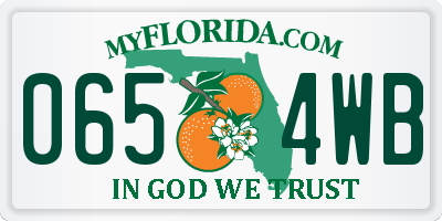 FL license plate 0654WB