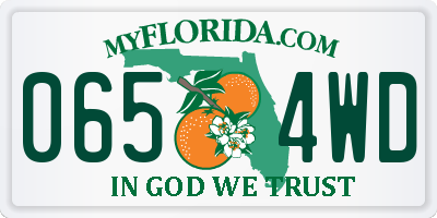 FL license plate 0654WD