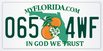 FL license plate 0654WF