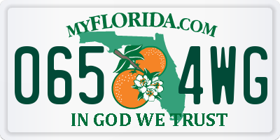 FL license plate 0654WG