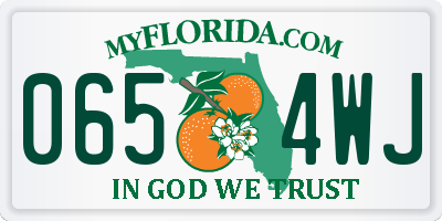 FL license plate 0654WJ