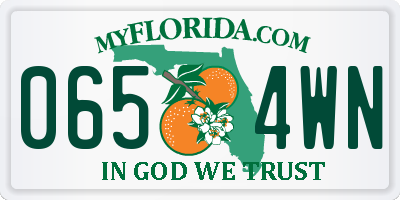FL license plate 0654WN