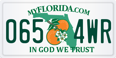 FL license plate 0654WR