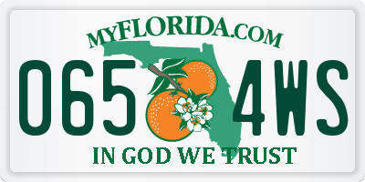 FL license plate 0654WS
