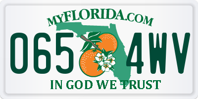 FL license plate 0654WV