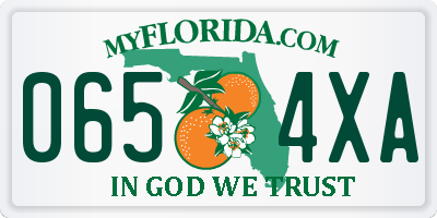 FL license plate 0654XA