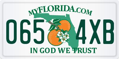 FL license plate 0654XB