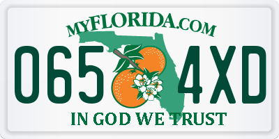 FL license plate 0654XD