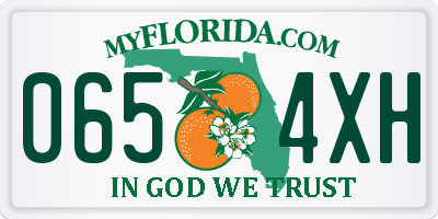 FL license plate 0654XH