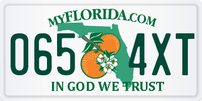FL license plate 0654XT