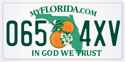 FL license plate 0654XV