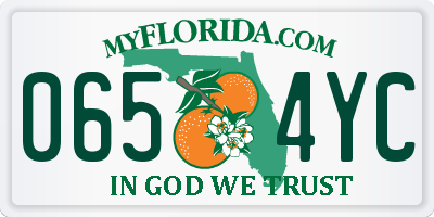 FL license plate 0654YC