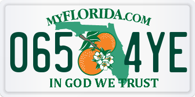 FL license plate 0654YE