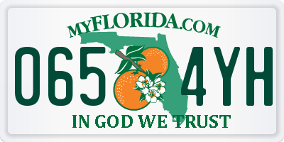 FL license plate 0654YH