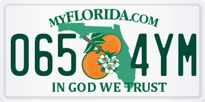 FL license plate 0654YM
