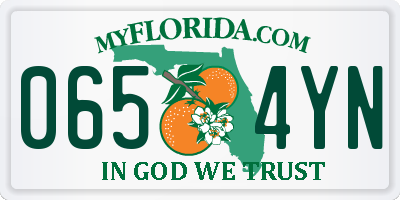 FL license plate 0654YN