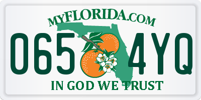FL license plate 0654YQ