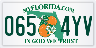 FL license plate 0654YV