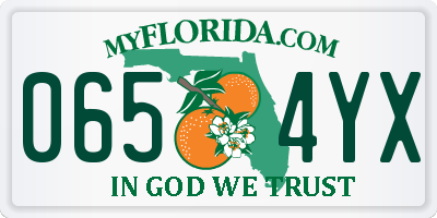 FL license plate 0654YX