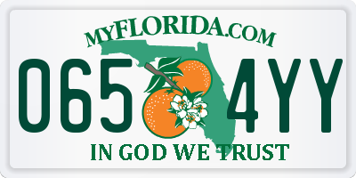 FL license plate 0654YY