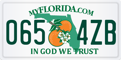 FL license plate 0654ZB