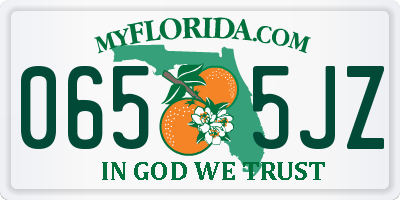 FL license plate 0655JZ