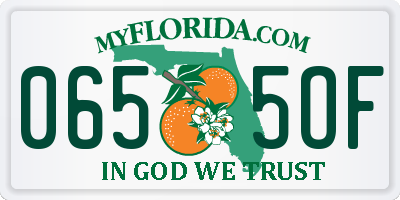 FL license plate 0655OF