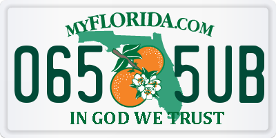 FL license plate 0655UB