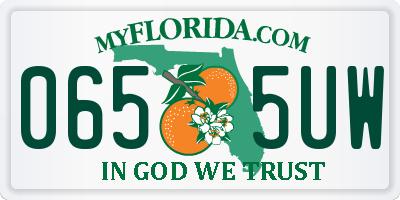FL license plate 0655UW