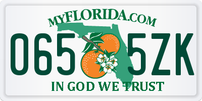 FL license plate 0655ZK