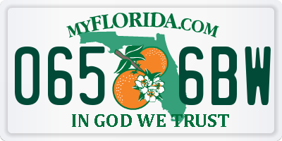 FL license plate 0656BW