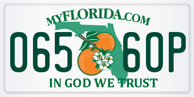 FL license plate 0656OP