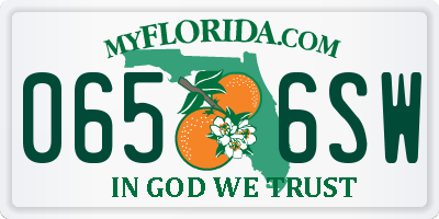 FL license plate 0656SW