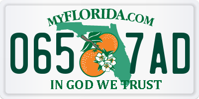FL license plate 0657AD