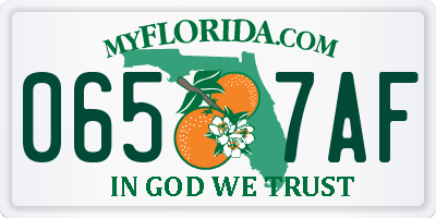 FL license plate 0657AF
