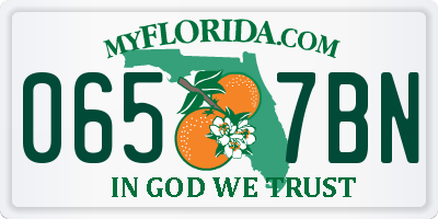 FL license plate 0657BN