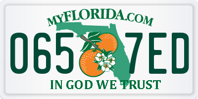 FL license plate 0657ED