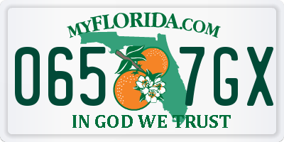 FL license plate 0657GX
