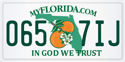 FL license plate 0657IJ