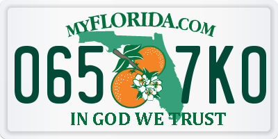 FL license plate 0657KO