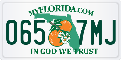 FL license plate 0657MJ