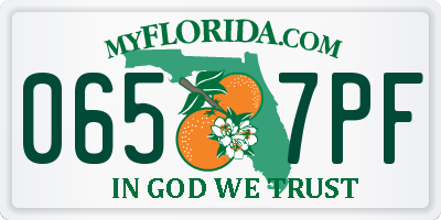FL license plate 0657PF