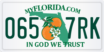 FL license plate 0657RK