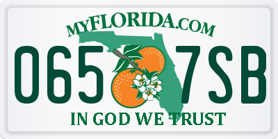 FL license plate 0657SB