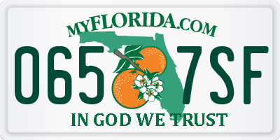 FL license plate 0657SF