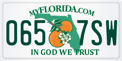 FL license plate 0657SW
