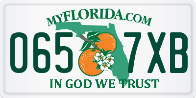 FL license plate 0657XB